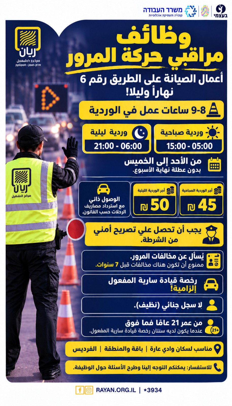 مراقبي حركة المرور على الطريق رقم 6